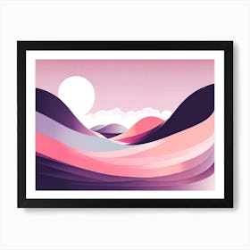 Abstract Landscape, minimalistic vector art 4 1 Art Print