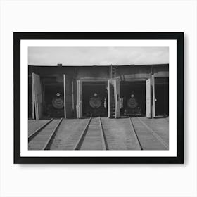 Locomotives In Roundhouse, Durango Art Print