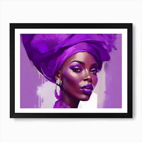 Purple Woman With Purple Turban Art Print
