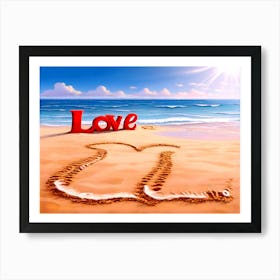 Love On The Beach 1 Art Print