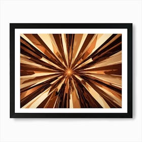 Abstract Image Of A Series Of Radiating Lines In Shades Of Brown And Beige Art Print