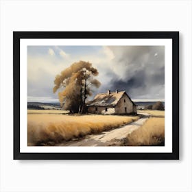 Cloud Oil Painting Farmhouse Nursery French Countryside (17) Art Print