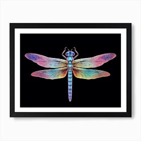 Neon Dragonfly Art Print