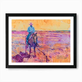 Cowboy Painting Dodge City Kansas 2 Art Print