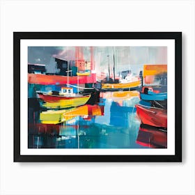 Boats In Harbour Art Print