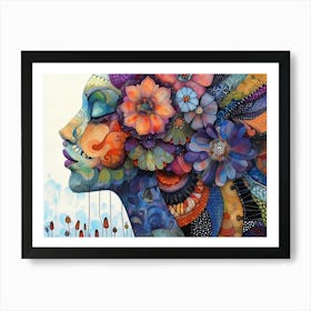 Flower Power Woman Art Print