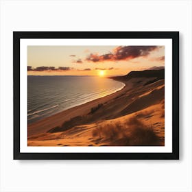 Sunset On Sand Dunes Art Print