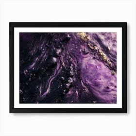 Purple And Gold Abstract Art Print