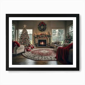 Christmas Living Room Art Print