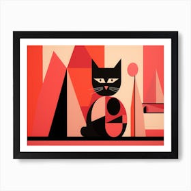 Abstract Cat 2 Art Print