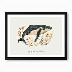 Little Floral Humpback Whale 4 Poster Art Print