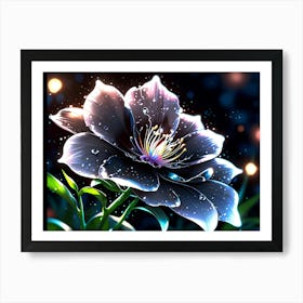 Black Flower Art Print