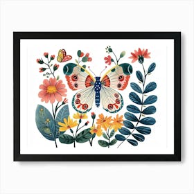 Little Floral Butterfly 3 Art Print