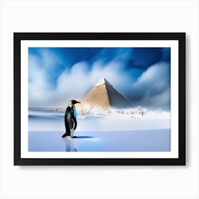 New South Pole - Penguin In The Snow Art Print