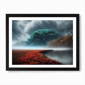 Misty Landscape Art Print