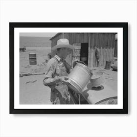 Untitled Photo, Possibly Related To Pouring Gasoline Into Tractor, Large Farm Near Ralls, Texas Art Print