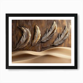 Feathers In The Sand Art Print