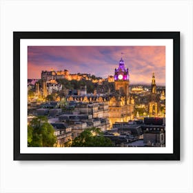 Fantastic Sunset In Edinburgh Art Print