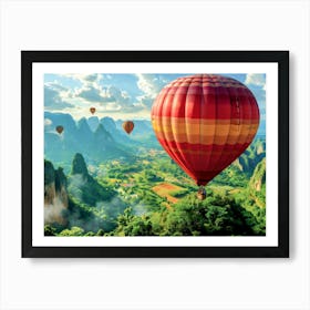 Hot Air Balloons In The Sky Art Print