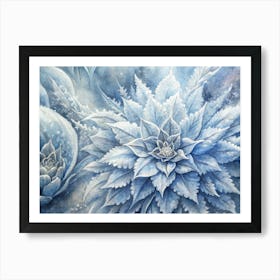 A Detailed View Of Frost Flowers Forming Intricate Art Print