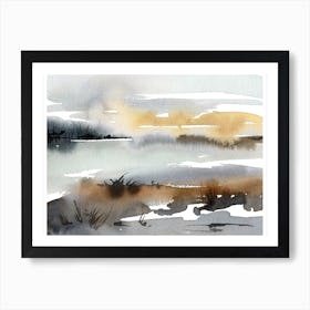 Abstract Watercolor Landscape 1 Art Print