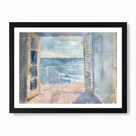 Dusk By The Sea Painting Inspired By Paul Cezanne Art Print