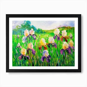 irises in the field Art Print