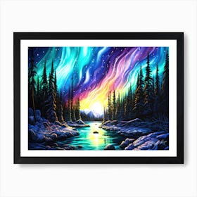 Winter Solstice - Aurora Borealis Art Print