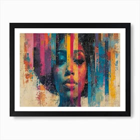 Colorful Chronicles: Abstract Narratives of History and Resilience. African Woman Art Print