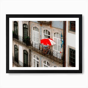 The Balcony Life In Summer Porto Portugal Art Print