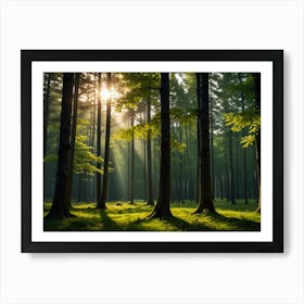 Sunrise In The Forest 5 Art Print