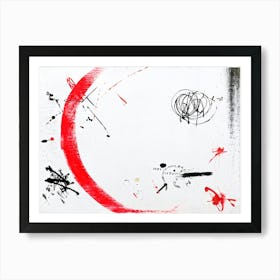 Abstract Digital Painting Featuring A Collection Of Circular And Oval Marks Crisp Handwritten Scrib (4) Art Print