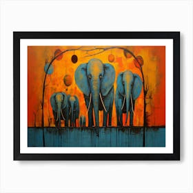 Elephants In The Sky Art Print