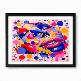 Abstract Painting Sexy Woman's Face Art Print