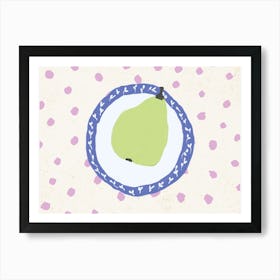Pear On Plate Art Print