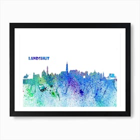 Landshut Germany Skyline Splash Art Print