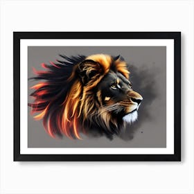 Lion Head Painting Art Print