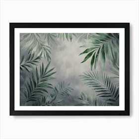 Seamless Watercolor Illustration of Tropical Leaves, Dense Jungle Art Print