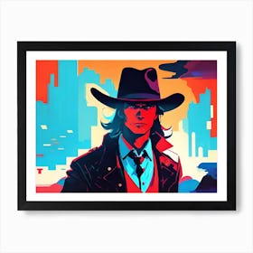 Cowboy In Hat Art Print