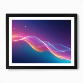 Abstract Design Featuring A Glowing, Colorful Wave Against A Dark Background Art Print