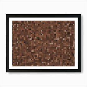 Abstract Background With A Repeating Pattern Of Small, Uneven, Brown Squares 1 Art Print