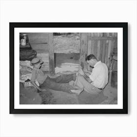 Resident Of Mays Avenue Camp, Oklahoma City, Oklahoma, Taking Piece Of Glass Out Of Boy S Foot Art Print