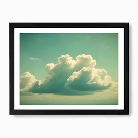 A Vintage Image Of Fluffy White Clouds In A Blue Sky With A Soft, Faded, And Nostalgic Feel Art Print