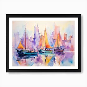 Sailboats In Chicago Art Print