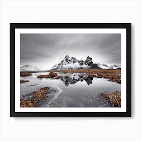 Mountain range with reflection Art Print