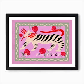 The Protector In Pink Art Print