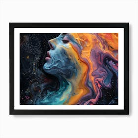 Fluid Portrait Triadic Colors Art Print