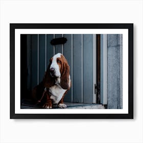 The Basset Hound Doorway Guard Dog Art Print