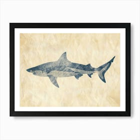 Mako Shark Grey Silhouette 6 Art Print