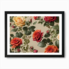 Roses Floral Metamorphosis Art Print